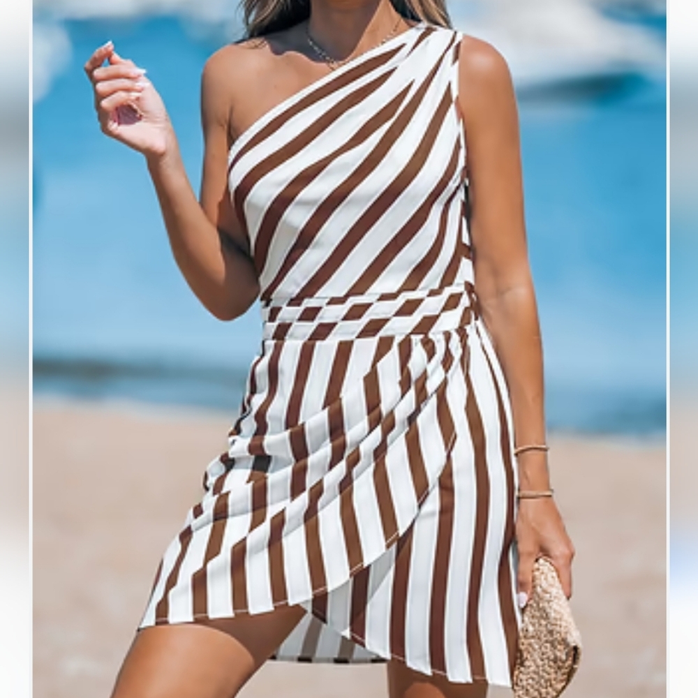 Cupshe N.W.T. M. asymmetrical one shoulder mini dress